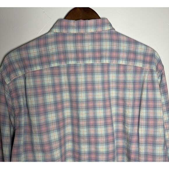 Faherty Blue Pink White Plaid Long Sleeve Cotton Men's Shirt Size XXL - Picture 6 of 14